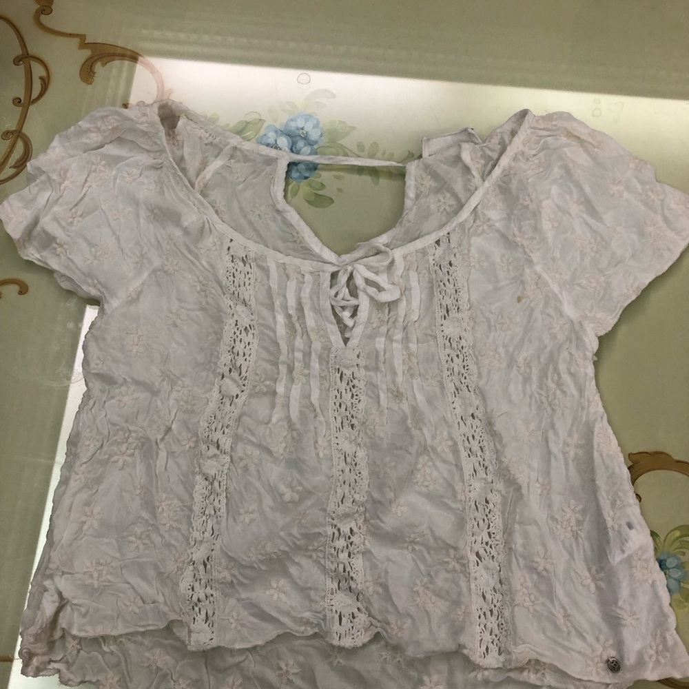 Abercrombie & Fitch White Crochet Lace Summer Top